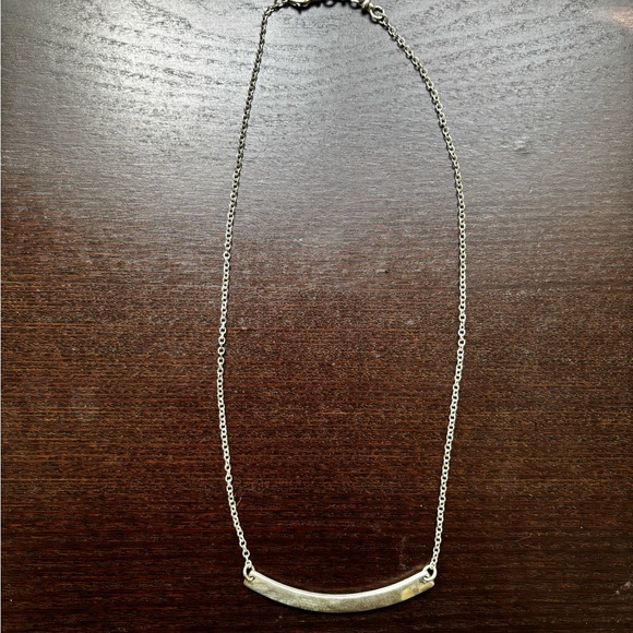 Lucky Brand Jewelry - Lucky Brand Silver Curved Bar Pendant Necklace